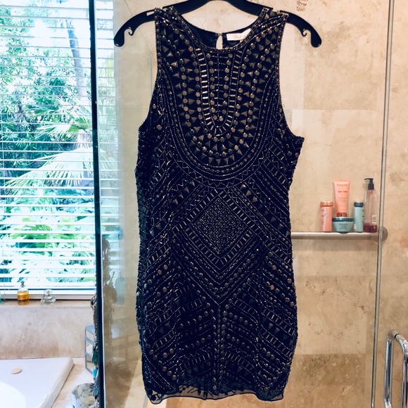 Parker Allegra Beaded Silk Mini Tank Dress i - Picture 2 of 8
